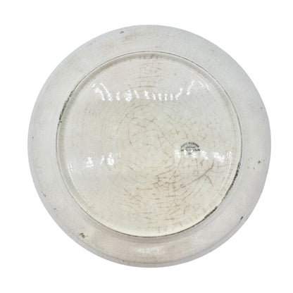 Pope Gosser Plate 8 inch Cream Gold Trim Pink Blue Flowers Made in USA Vintage