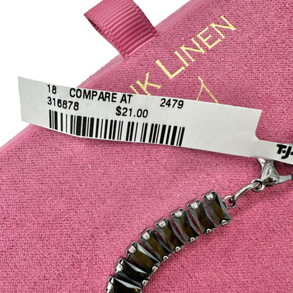 Pink Linen Necklace Black Cubic Zirconia Adjustable Lead Safe Nickel Free in Box