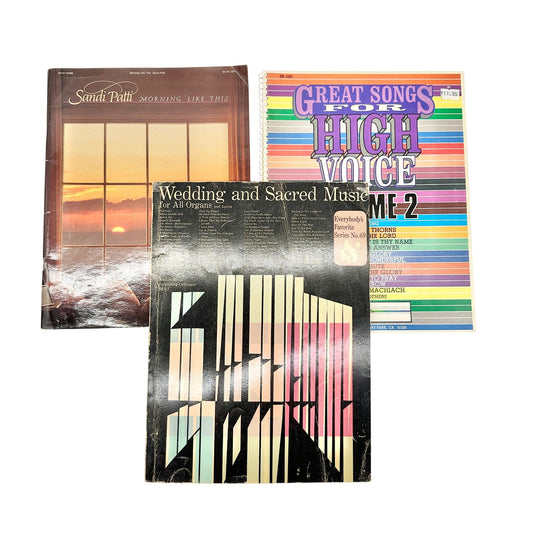 Set Of 3 Misc Sheet Music Books For Piano Voice Wedding Sacred Morning Like This