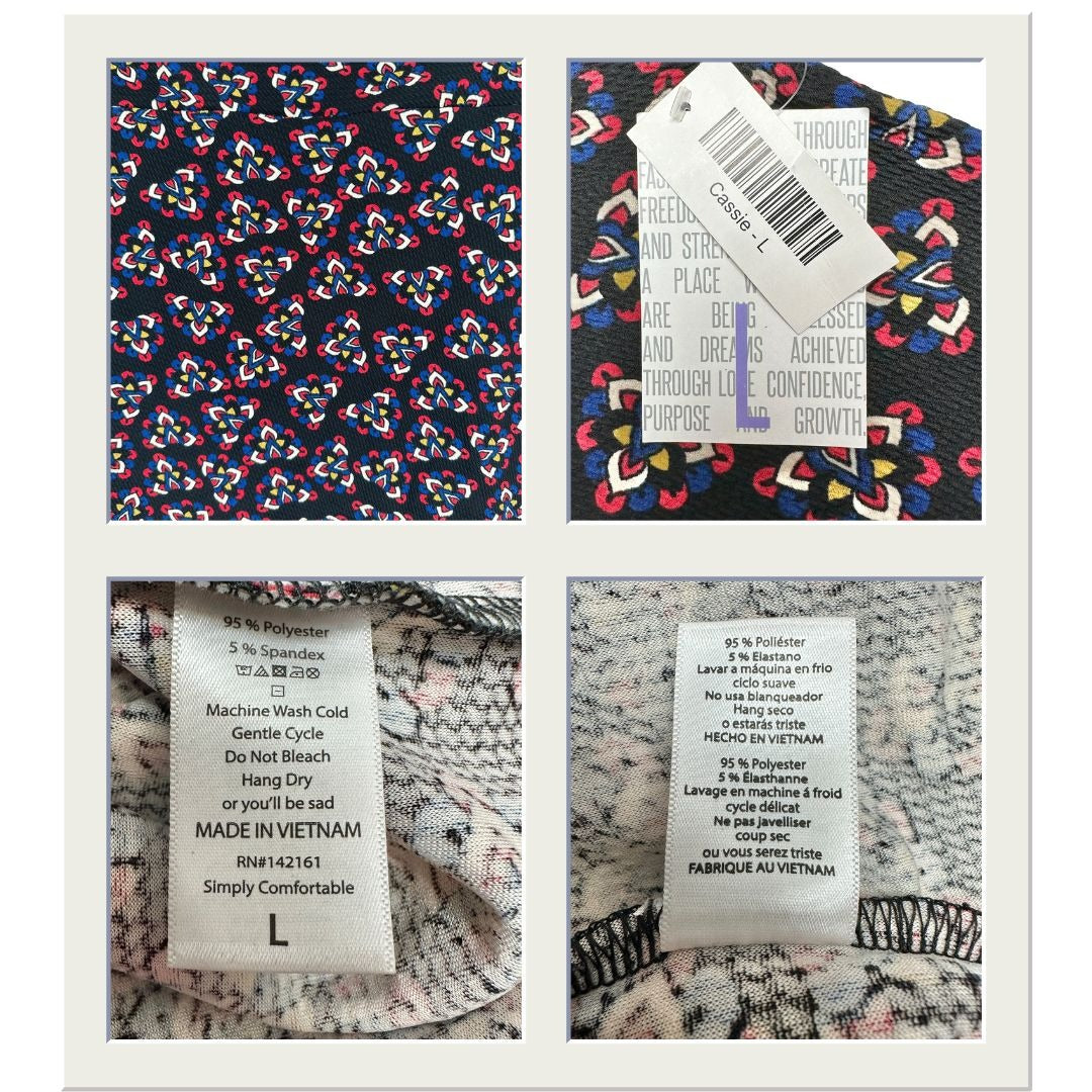 LuLaRoe Cassie Bundle of 2 Womens Large Skirts Pencil Multicolor Stretch Comfort