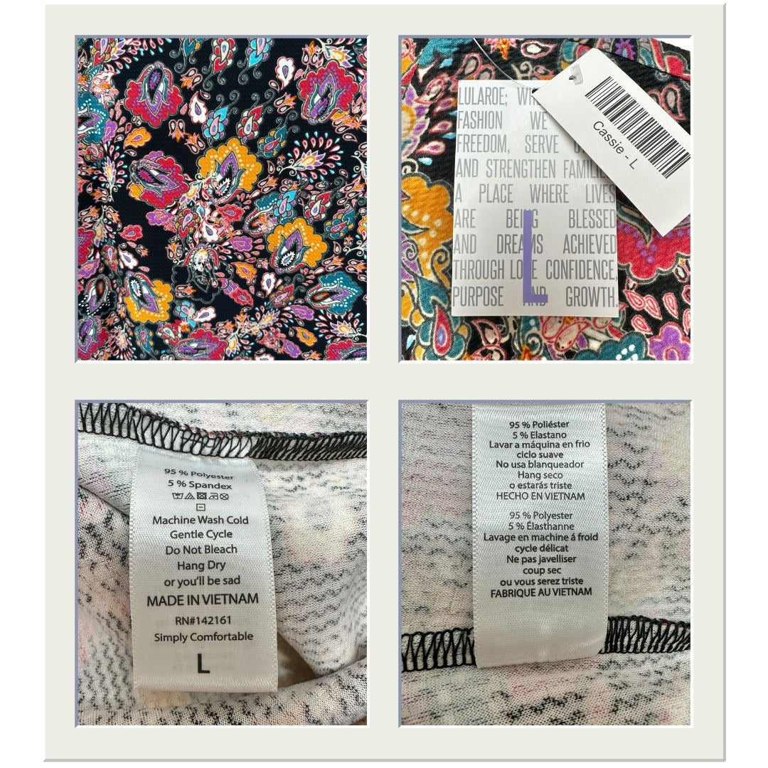 LuLaRoe Cassie Bundle of 2 Womens Large Skirts Pencil Multicolor Stretch Comfort