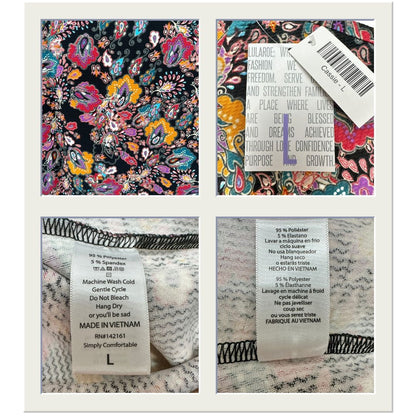 LuLaRoe Cassie Bundle of 2 Womens Large Skirts Pencil Multicolor Stretch Comfort