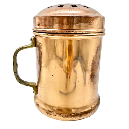 Vintage Copper Cheese Shaker With Handle and Perforated Lid Solid Copper Korea