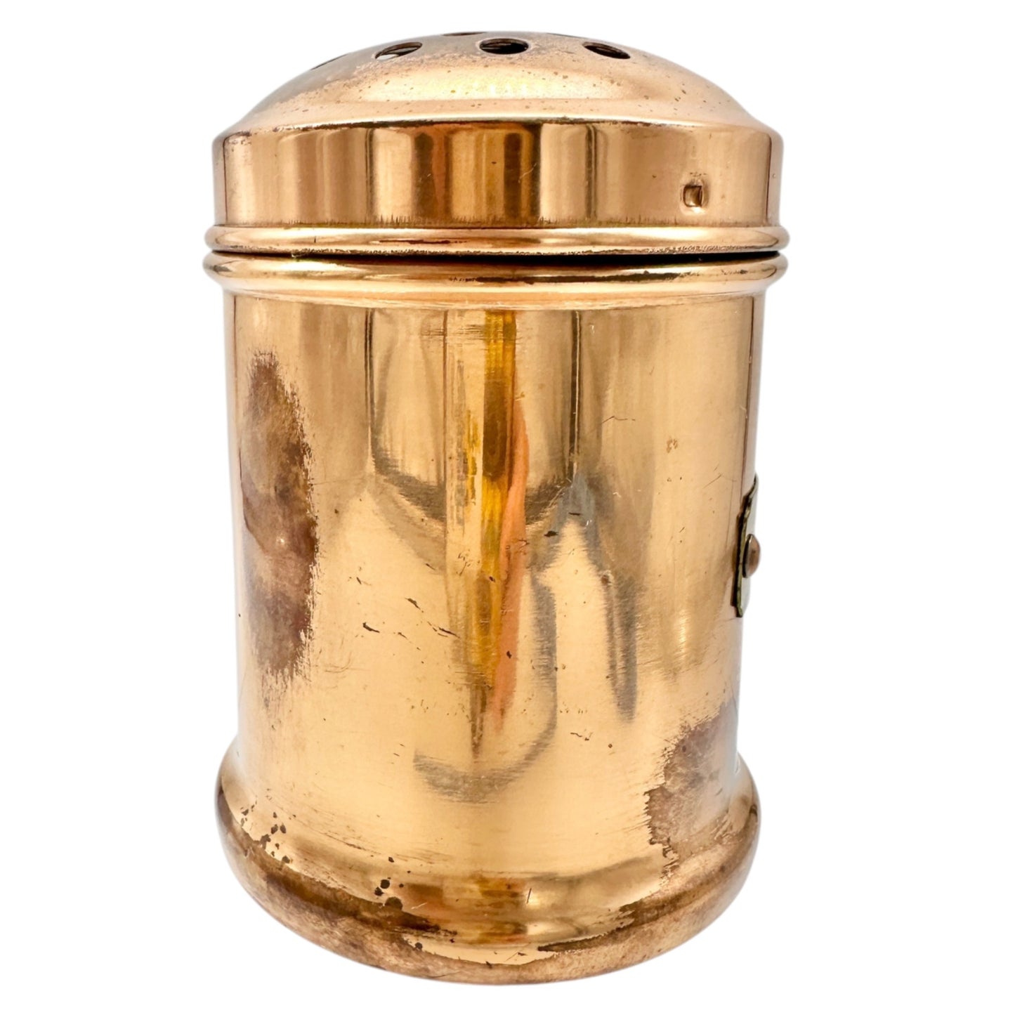 Vintage Copper Cheese Shaker With Handle and Perforated Lid Solid Copper Korea