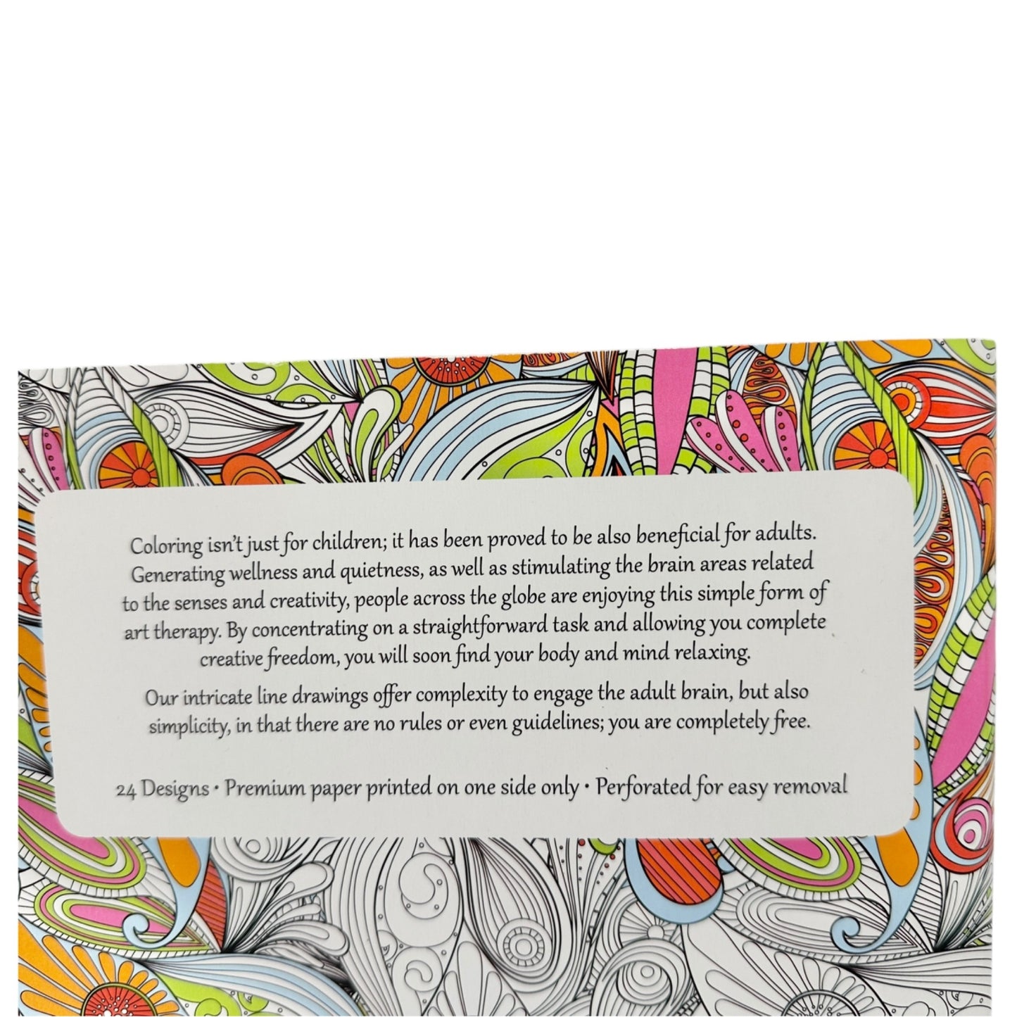 Fabulous Florals Adult Coloring Book 24 Designs Premium Perforated Leisure Arts