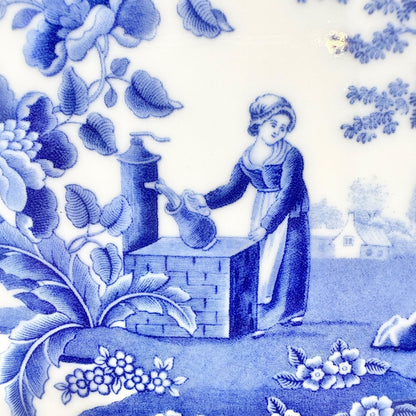 Spode Blue Room Square Ceramic Trivet with Women at Well Blue and White 6x6