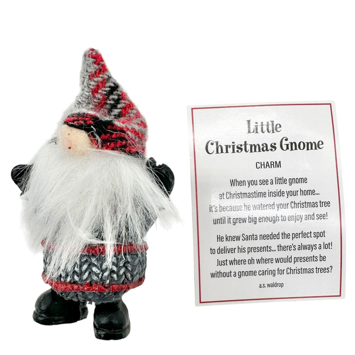 Little Christmas Gnome Charm With Poem Card 2.5 Inches Ganz Collectible Figurine