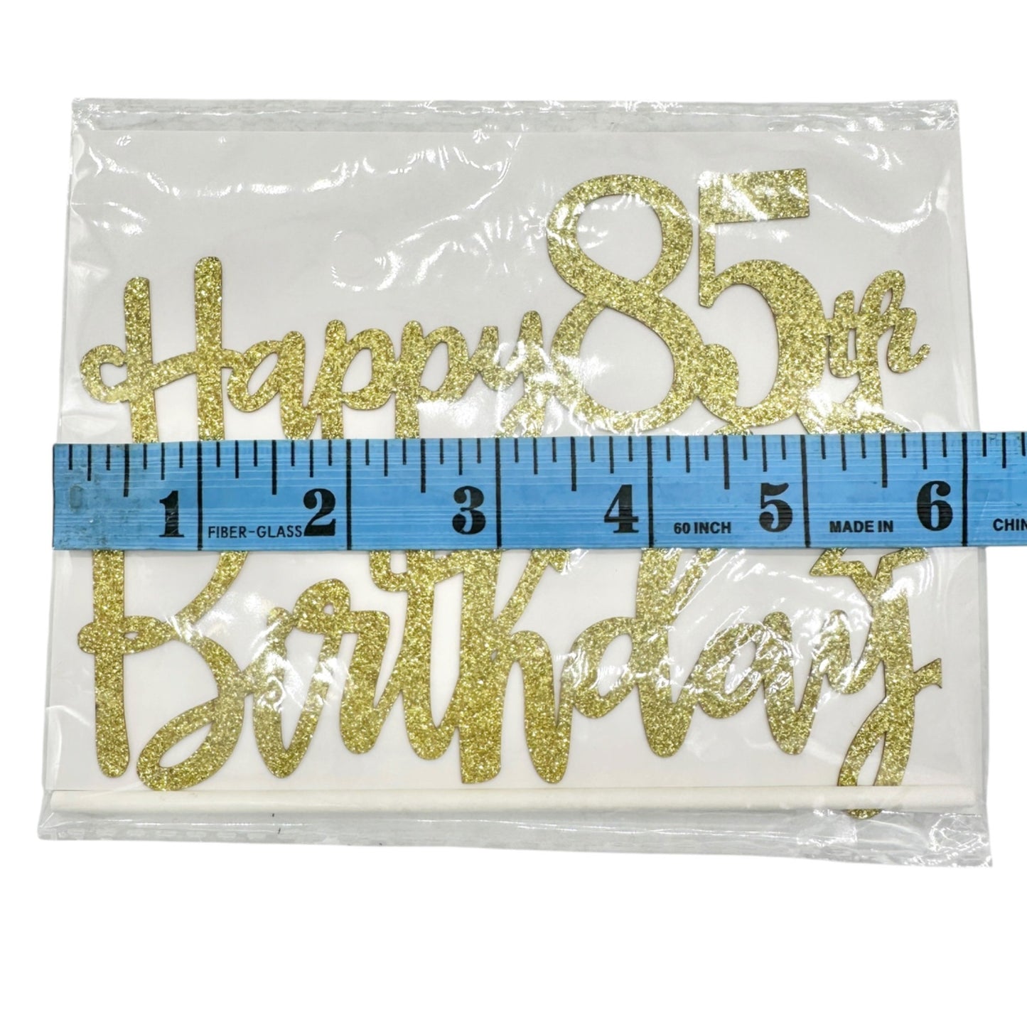 Happy 85th Birthday Banner and Gold Glitter Accessory Set 58.5 X 35 Party Decor