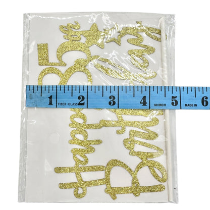 Happy 85th Birthday Banner and Gold Glitter Accessory Set 58.5 X 35 Party Decor