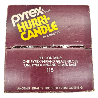 Pyrex Hurri-Candle Glass Globe & Base By Corning Decorative Accent Candles