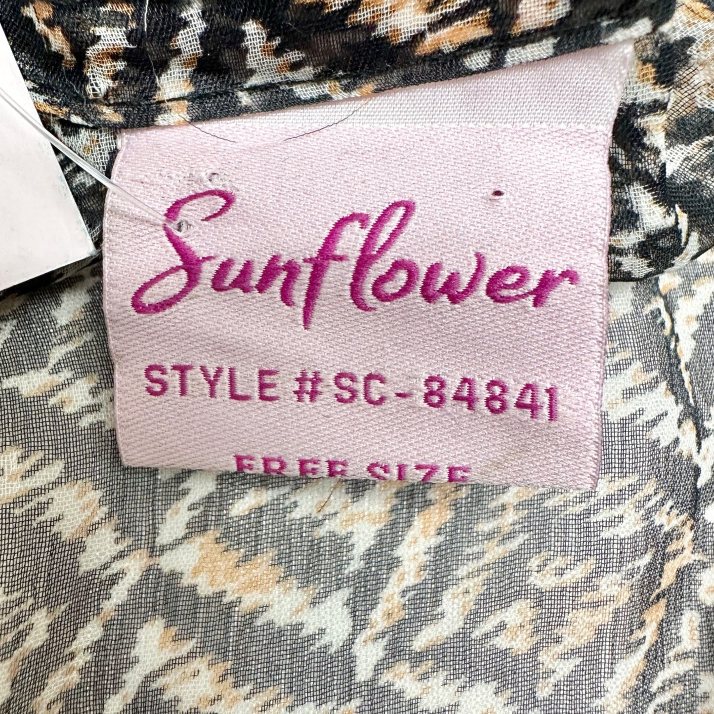 Sheer Geometric Print Tunic Swimsuit Cover Up Dress By Sunflower One Size Black