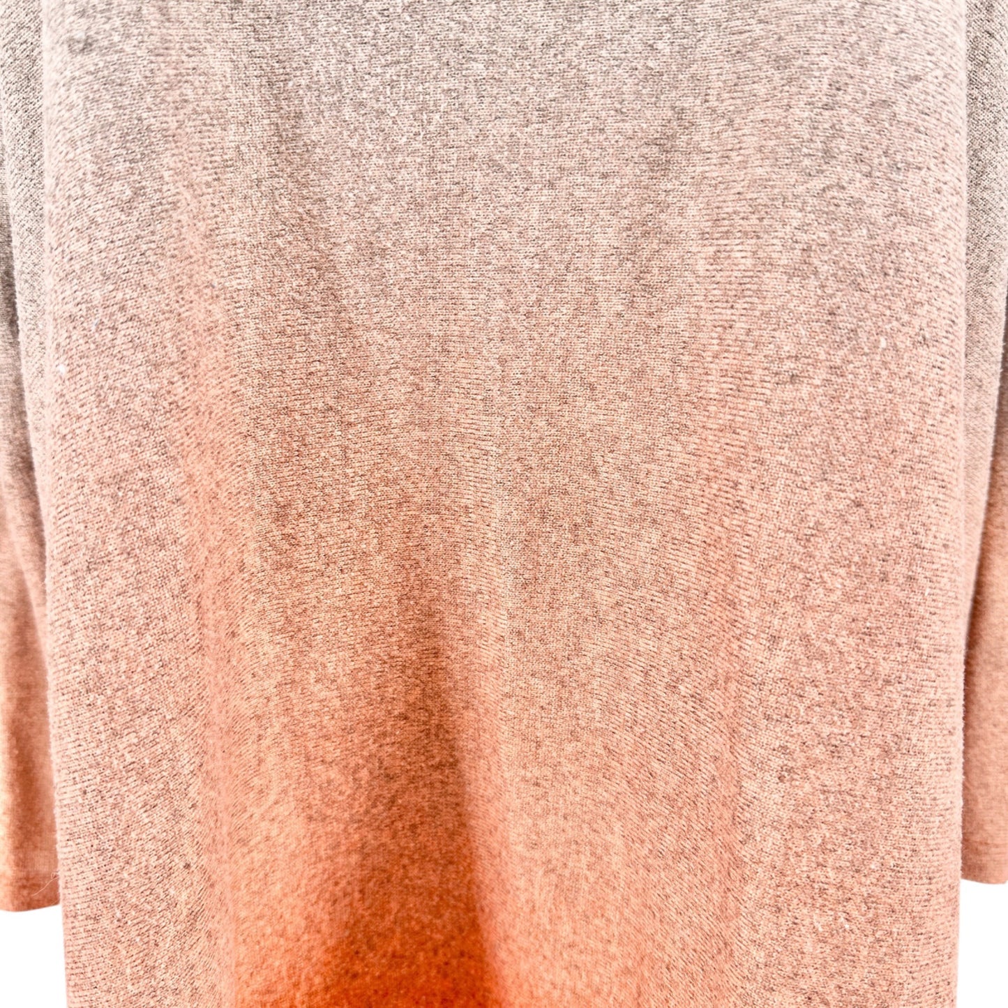New Directions Tunic Sweater Womens Curvy 2X Gray to Orange Ombre Cowl Neck LS