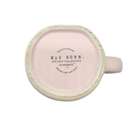 Rae Dunn Artisan Collection 20 oz Mug WAKE PRAY SLAY Pink with Black Letters NEW