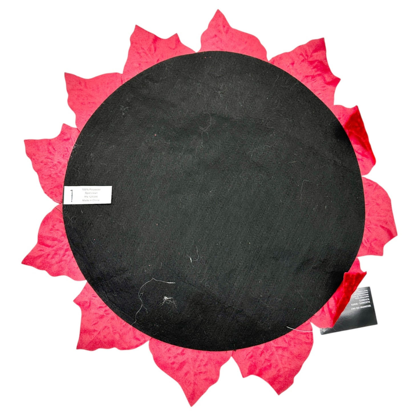 Set Of 2 Robert Stanley Poinsettia Shaped Red Woven Placemats 17 inch Christmas