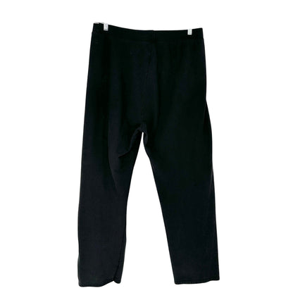 Just My Size Womens Pants 2X Black Pull On Elastic Waist Relaxed Fit Poly Cotton