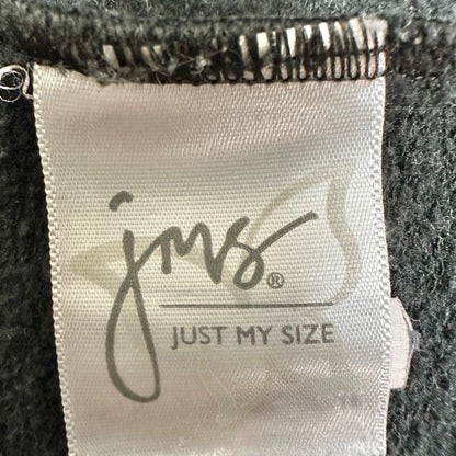 Just My Size Womens Pants 2X Black Pull On Elastic Waist Relaxed Fit Poly Cotton