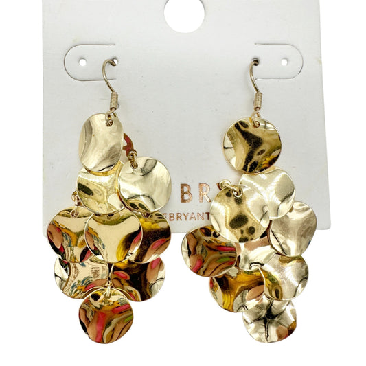 Lane Bryant Gold Tone Disc Cluster Dangle Earrings With Hook Closure Fun Flirty