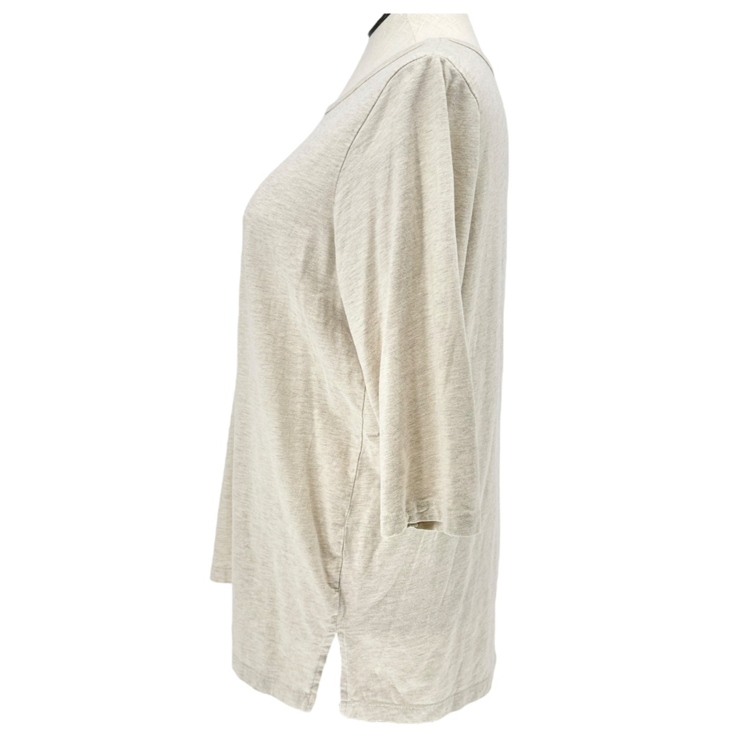 Woman Within 1X Beige 3/4 Sleeve Relaxed Fit Tunic Shirt 22/24 Plus Size