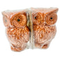Ceramic Owl Salt and Pepper Shakers Set Brown Orange 3 in Tall Retro Kitchen NIP