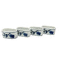 Set Of 4 Blue Danube Porcelain Napkin Rings With Floral Design Blue White 2.5x1