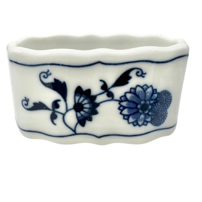 Set Of 4 Blue Danube Porcelain Napkin Rings With Floral Design Blue White 2.5x1