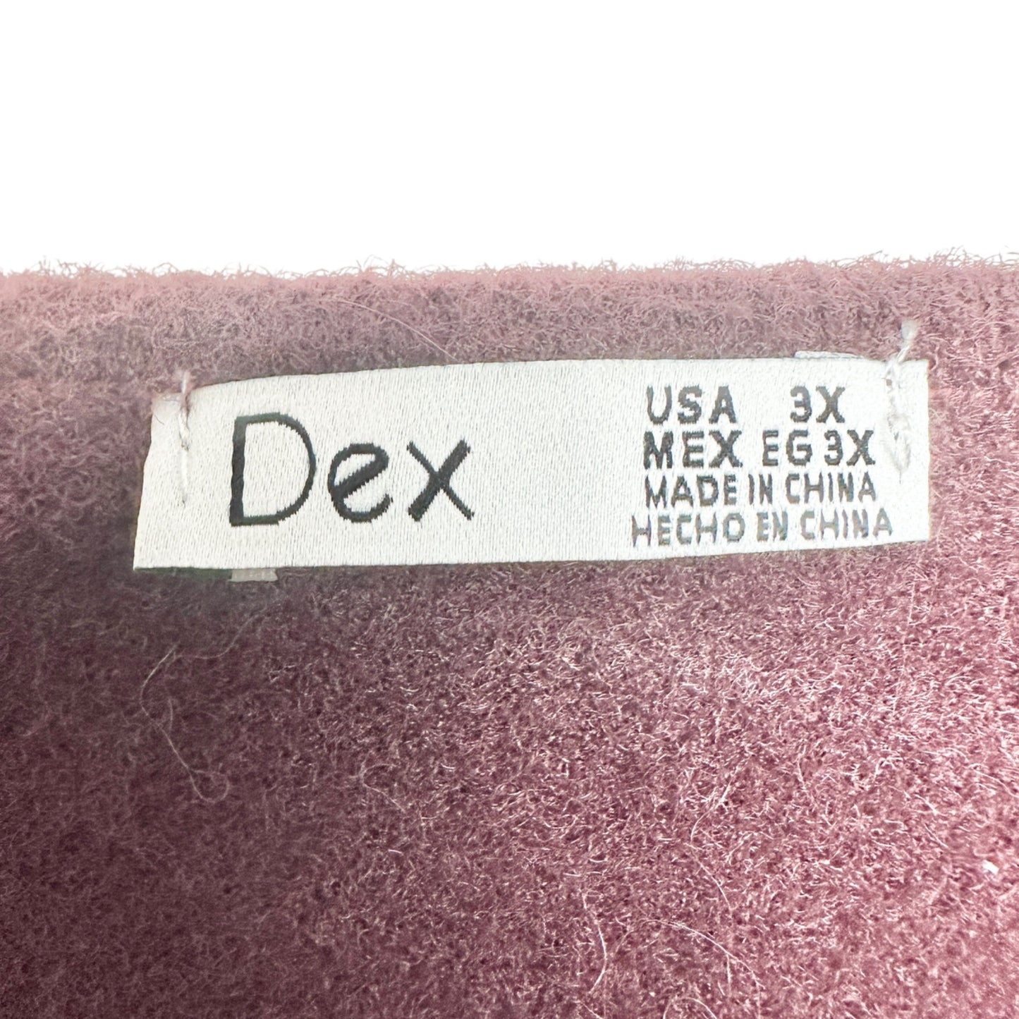 Dex Plus Sweater Womens 3X Deep Wine V Neck Soft Nylon Long Sleeve Roomy Comfort