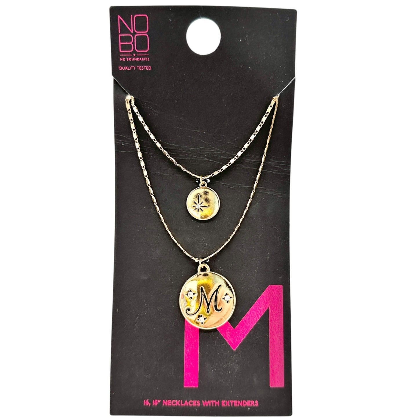 No Boundaries Gold-Tone Layered Necklace Set With M and Star Charms