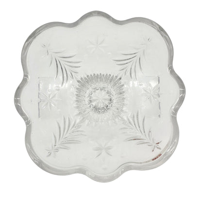 Mikasa Christmas Night Footed Bowl Clear Crystal WY601/810 Holiday Gift Boxed