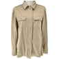 Evan-Picone Shacket Womens S Stretch Beige Shirt Jacket LS Pockets Zip Snap