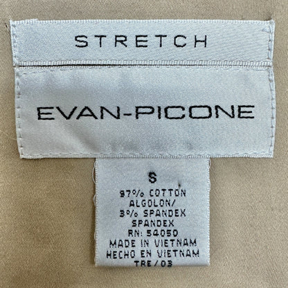 Evan-Picone Shacket Womens S Stretch Beige Shirt Jacket LS Pockets Zip Snap