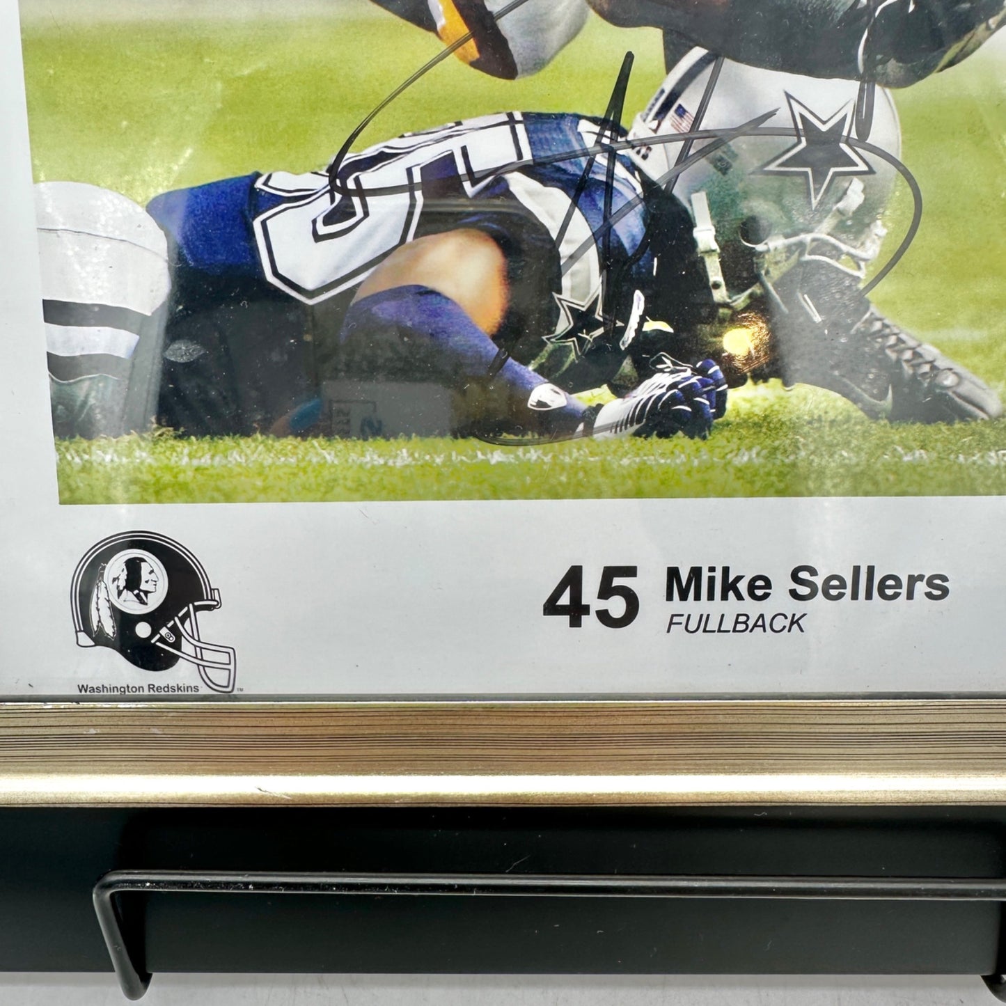 Mike Sellers Autographed Framed Photo Washington Redskins Fullback COA 13” x 11”