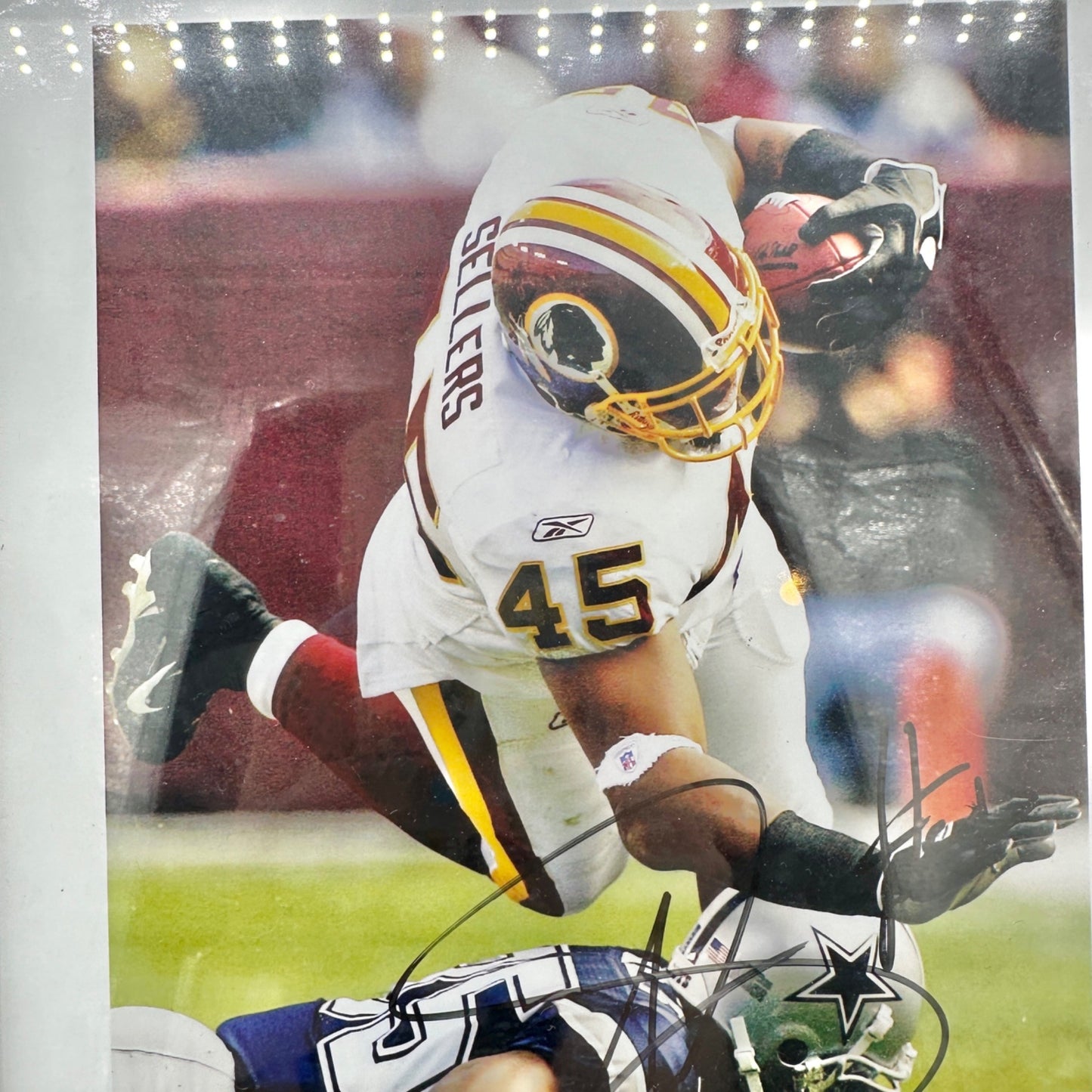 Mike Sellers Autographed Framed Photo Washington Redskins Fullback COA 13” x 11”
