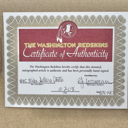 Mike Sellers Autographed Framed Photo Washington Redskins Fullback COA 13” x 11”