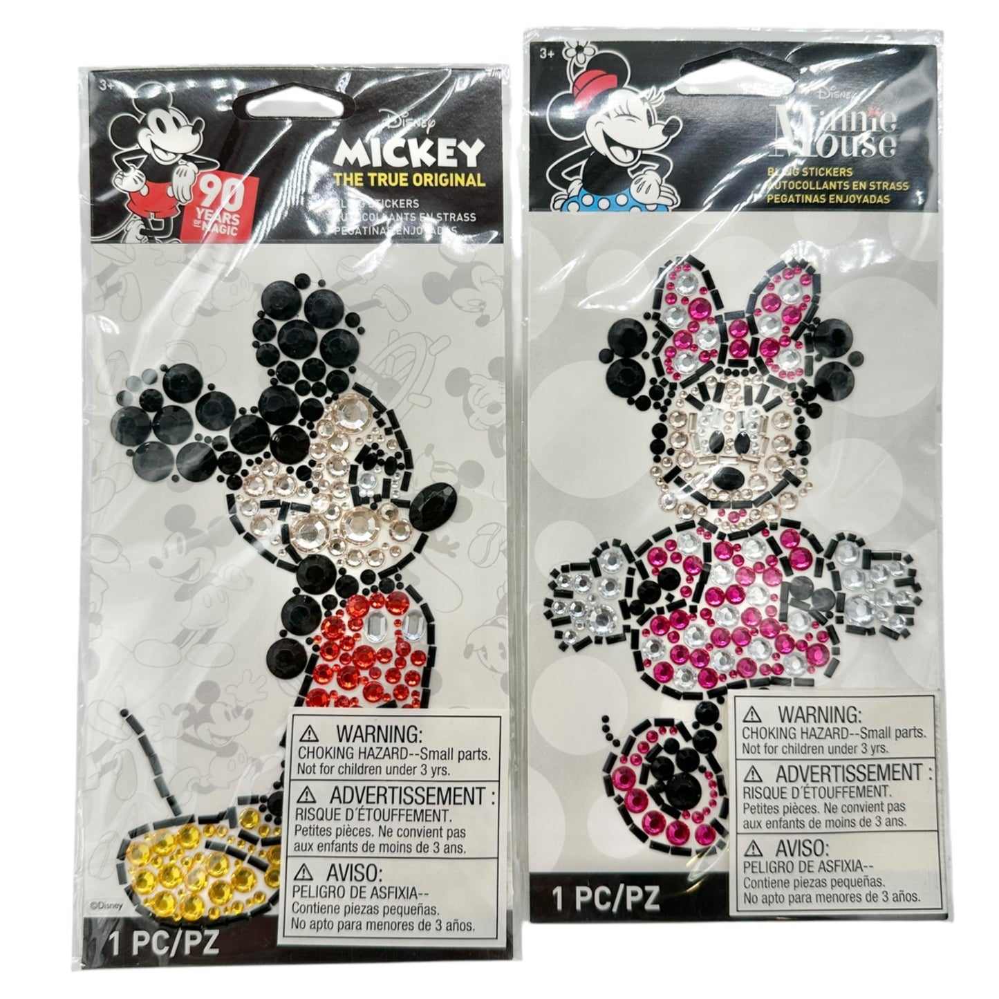 Disney Mickey and Minnie Mouse Bling Stickers 90 Yrs Magic Rhinestone Craft Set