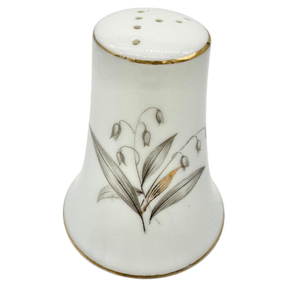 Vintage Kaysons Fine China Pepper Shaker Lily Of The Valley Design Gold Trim