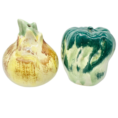 Vintage Ceramic Onion and Bell Pepper Salt And Pepper Shakers Unique
