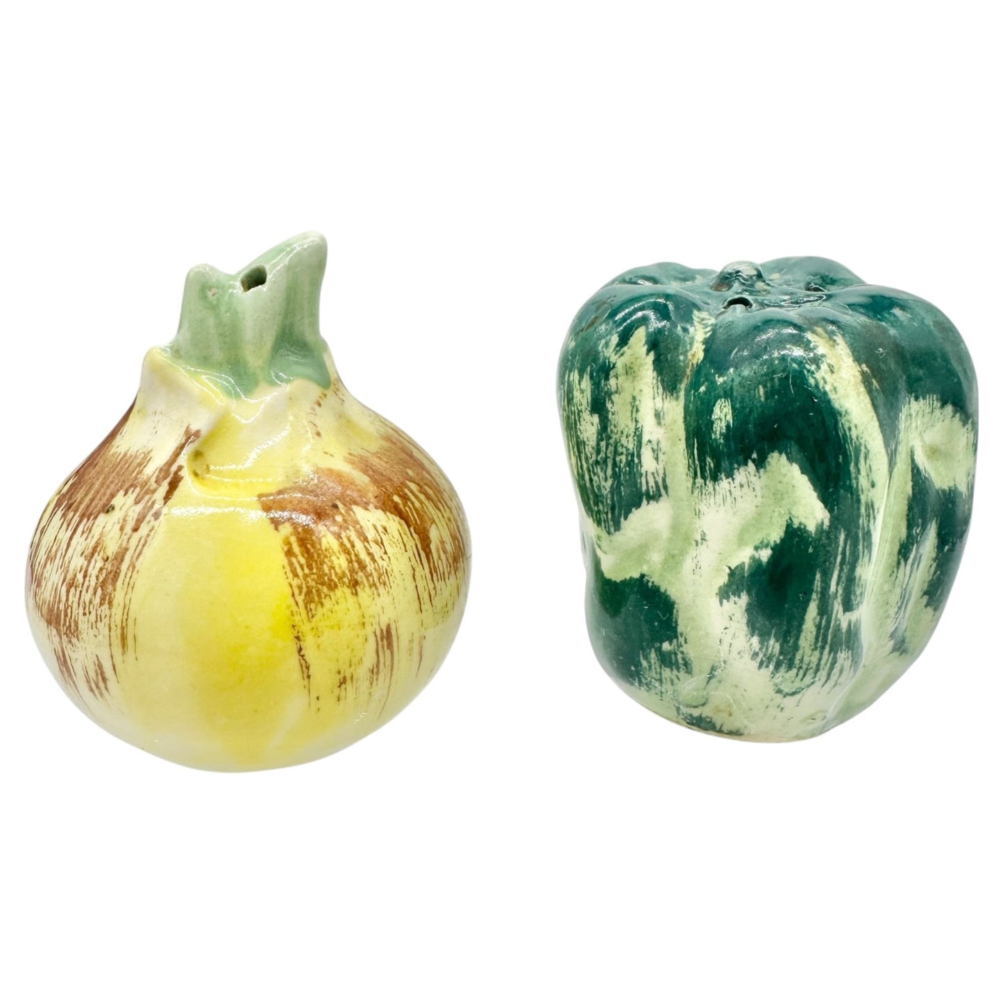 Vintage Ceramic Onion and Bell Pepper Salt And Pepper Shakers Unique