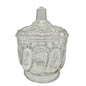 Beaded Swirl Clear Glass Lidded Sugar Bowl EAPG Childrens Tableware 4"H Vintage