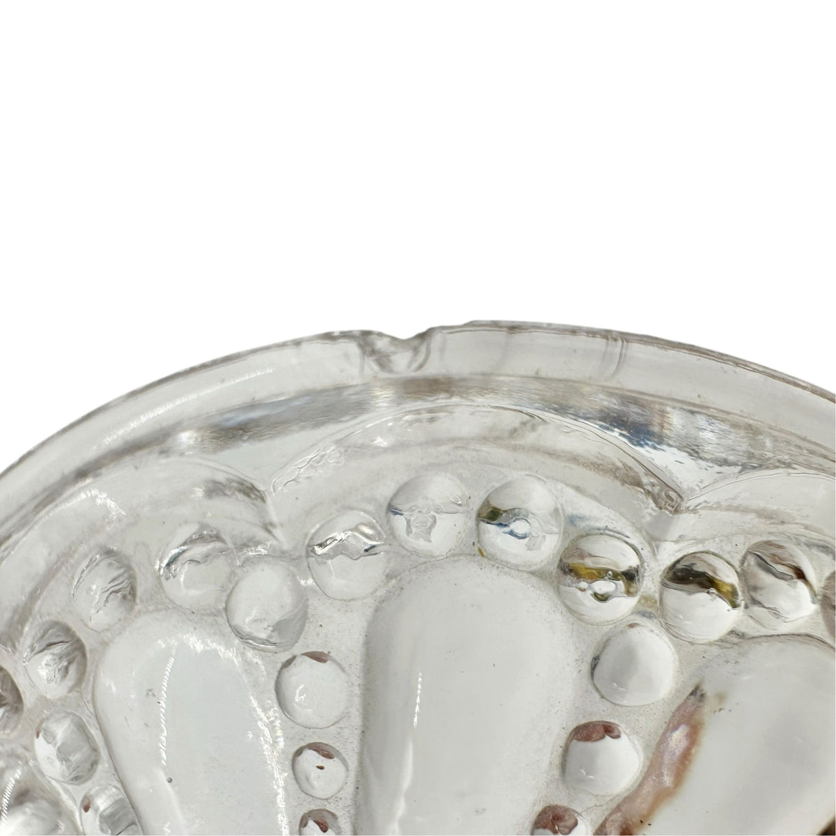 Beaded Swirl Clear Glass Lidded Sugar Bowl EAPG Childrens Tableware 4"H Vintage