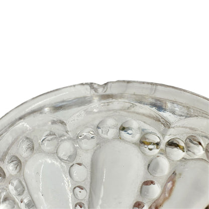 Beaded Swirl Clear Glass Lidded Sugar Bowl EAPG Childrens Tableware 4"H Vintage