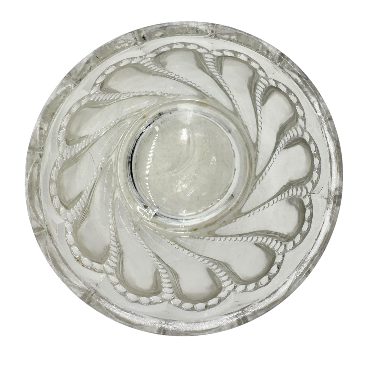 Beaded Swirl Clear Glass Lidded Sugar Bowl EAPG Childrens Tableware 4"H Vintage