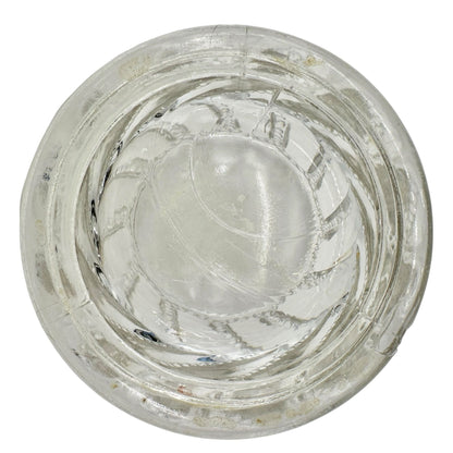 Beaded Swirl Clear Glass Lidded Sugar Bowl EAPG Childrens Tableware 4"H Vintage