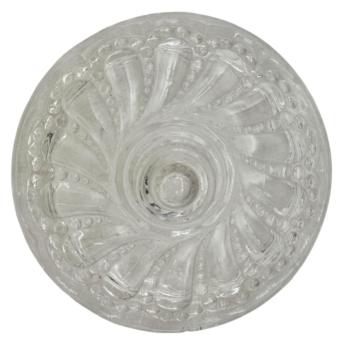 Beaded Swirl Clear Glass Lidded Sugar Bowl EAPG Childrens Tableware 4"H Vintage