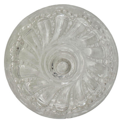Beaded Swirl Clear Glass Lidded Sugar Bowl EAPG Childrens Tableware 4"H Vintage