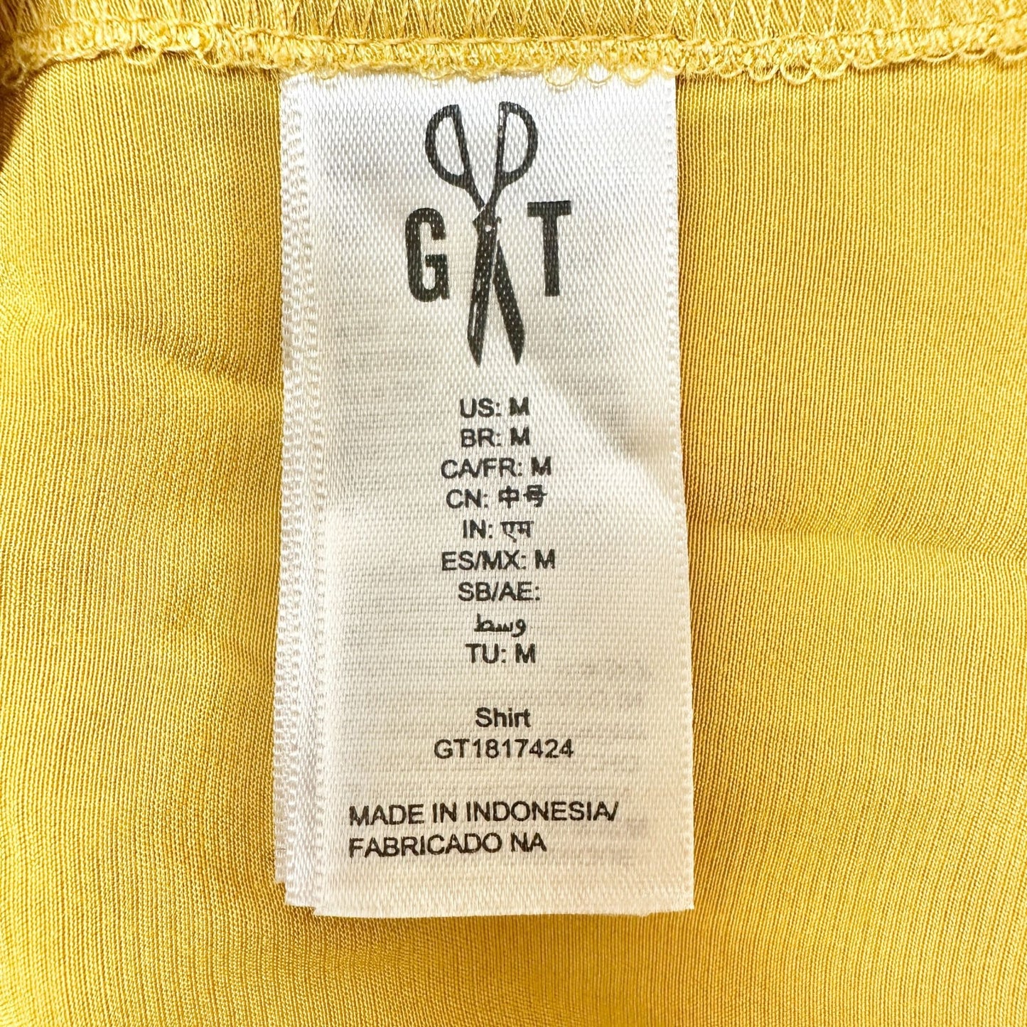 Goodthreads Tunic Blouse Womens Medium Mustard Yellow Long Sleeve 100% Viscose