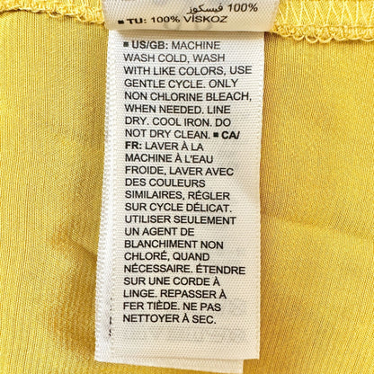 Goodthreads Tunic Blouse Womens Medium Mustard Yellow Long Sleeve 100% Viscose