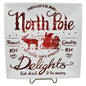 North Pole Themed Square Porcelain Plate By 222 Fifth Santa Claus & Co Design