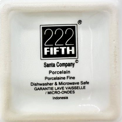 North Pole Themed Square Porcelain Plate By 222 Fifth Santa Claus & Co Design