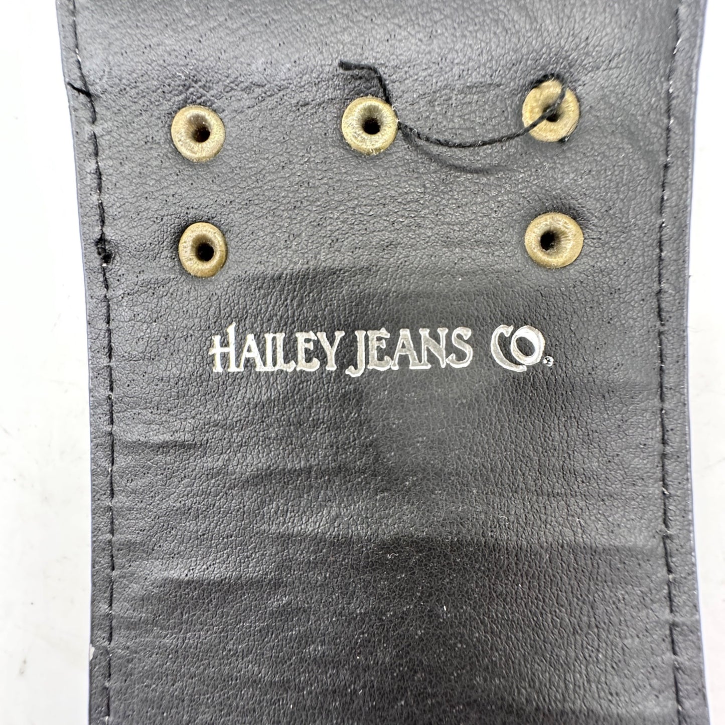 Hailey Jeans Co Belt Womens Medium 37x3 inch Black Gold Embellishments Elastic