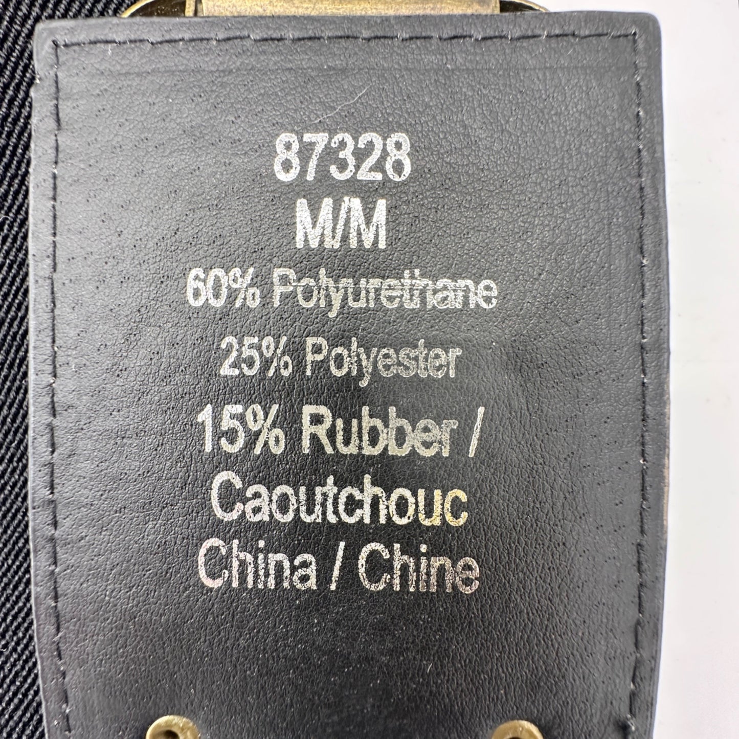 Hailey Jeans Co Belt Womens Medium 37x3 inch Black Gold Embellishments Elastic